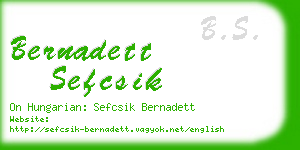 bernadett sefcsik business card